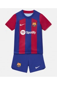 Fotbalové Dres Barcelona Dětské Domácí Oblečení 2023-24 Krátký Rukáv (+ trenýrky)